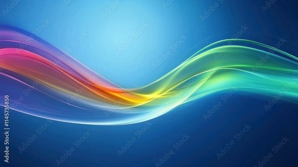 Abstract colorful wave on blue background. Abstract colorful wave on blue background.