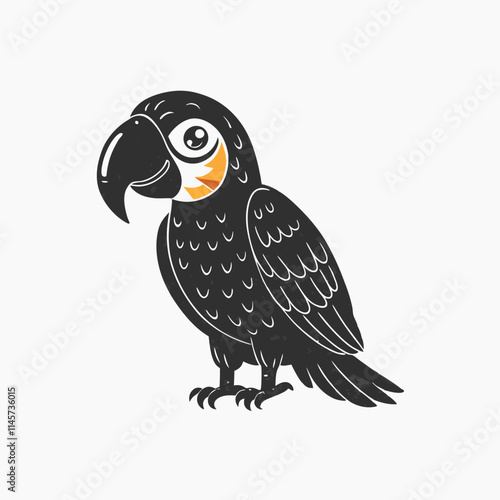 Bird of Amazonian forests. Fauna of South America. Zoo bird. Vector illustration.