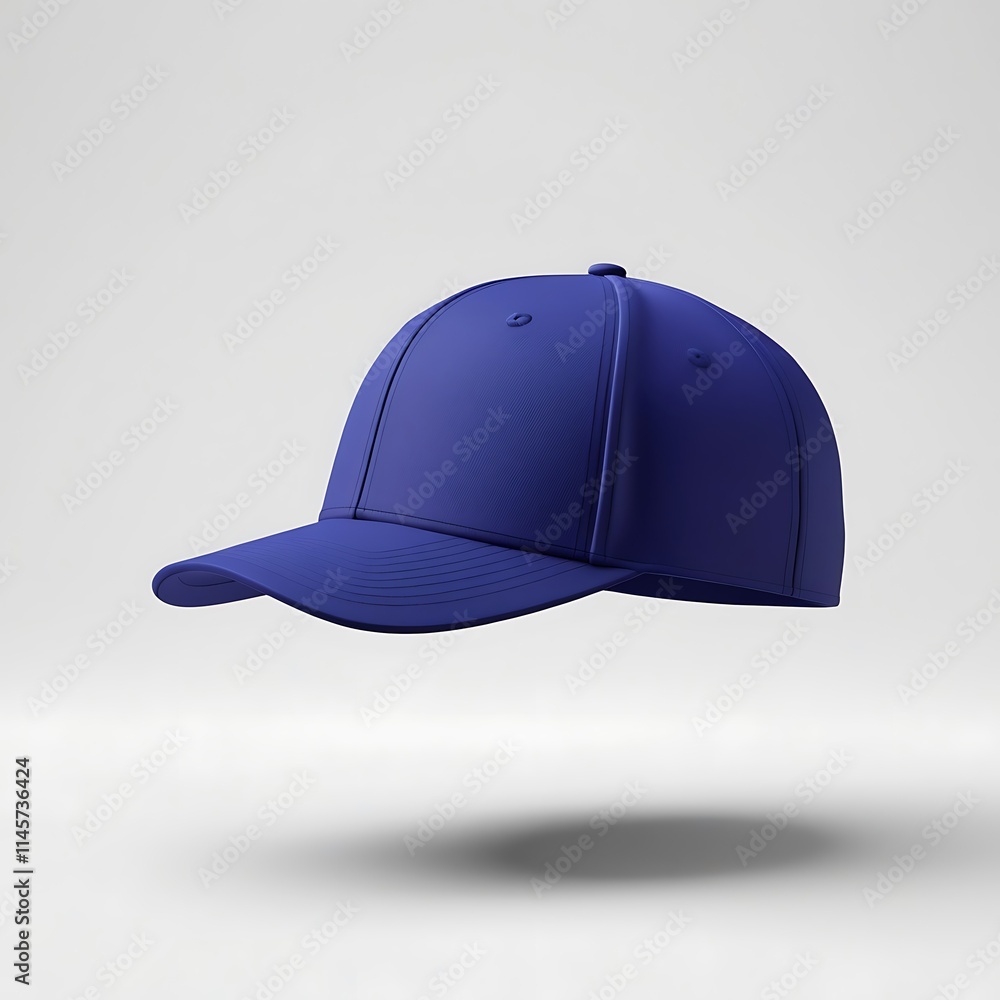 Fototapeta premium A 3D Render of a Classic Blue Baseball Cap: Perfect for Mockups and Branding