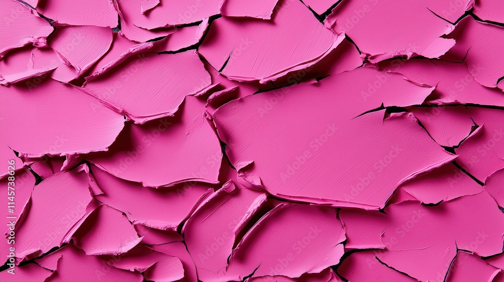 Bright Pink Cracked Paint Texture for Artistic Background Use Bright Pink Cracked Paint Texture for Artistic Background Use