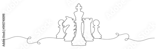 line art of chess pieces
