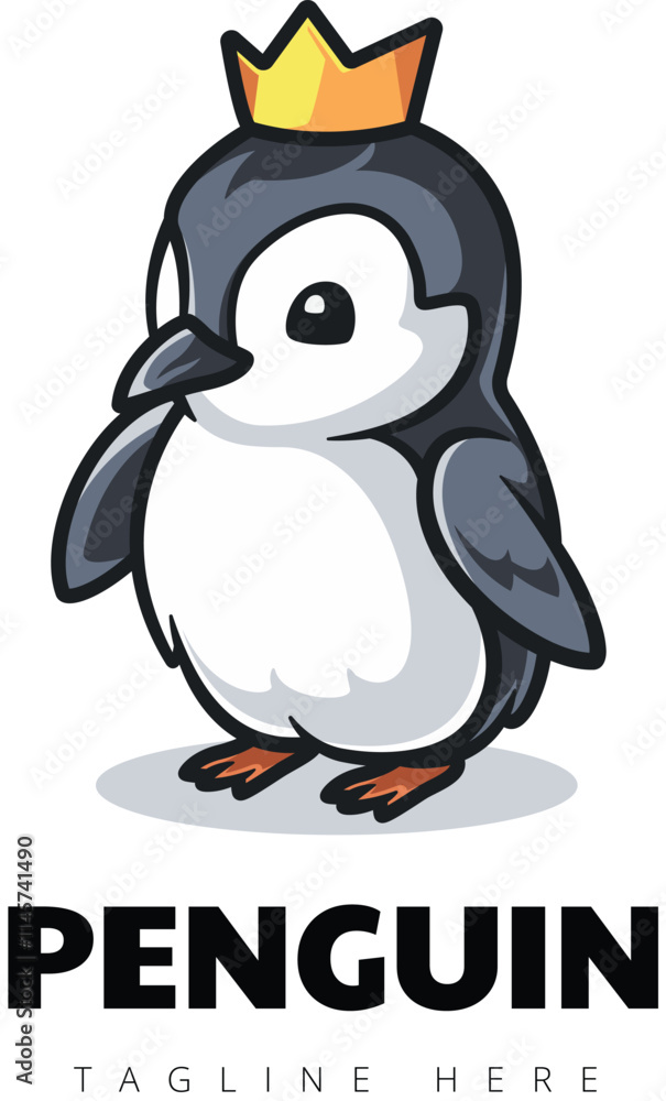 Obraz premium penguin with a crown