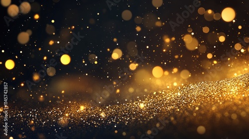 Wallpaper Mural Elegant gold glitter texture with shimmering bokeh effects for luxurious background designs and festive themes Torontodigital.ca