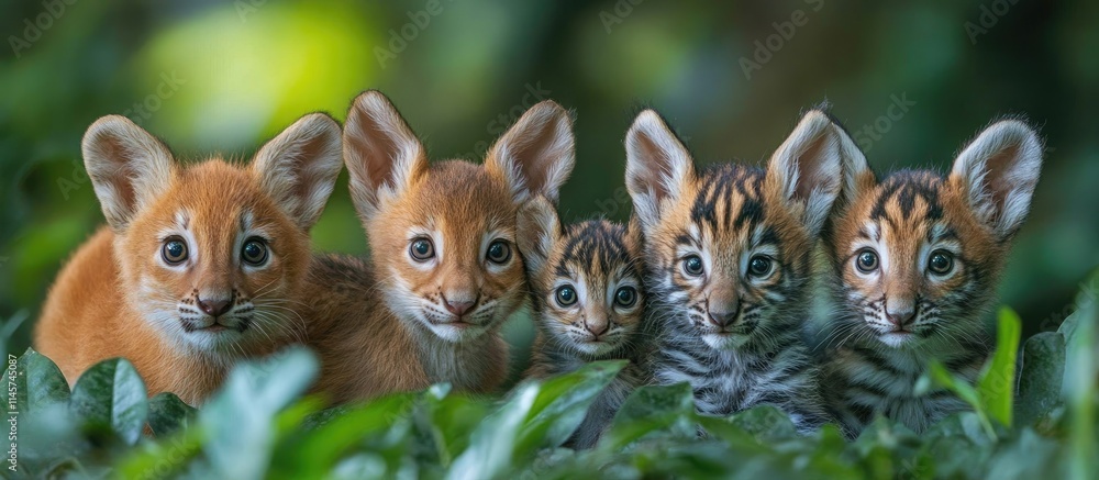 Wildlife Conservation Awareness with Adorable Young Animals in Natural Setting Wildlife Conservation Awareness with Adorable Young Animals in Natural Setting