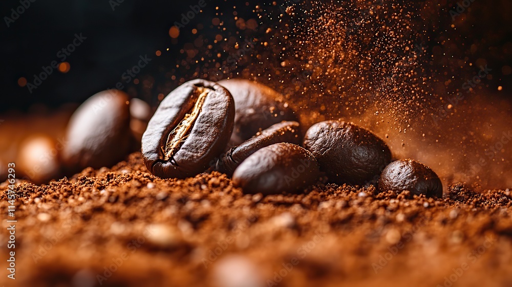 Coffee beans in a closeup represent a cafe, espresso production, mockup, studio setting, caffeine energy, latte or cappuccino ingredients, and marketing on a white background. Coffee beans in a closeup represent a cafe, espresso production, mockup, studio setting, caffeine energy, latte or cappuccino ingredients, and marketing on a white background.