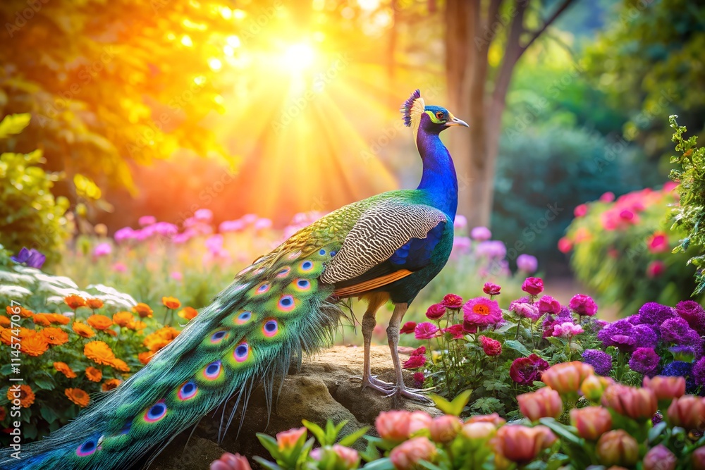 Naklejka premium peacock in the park