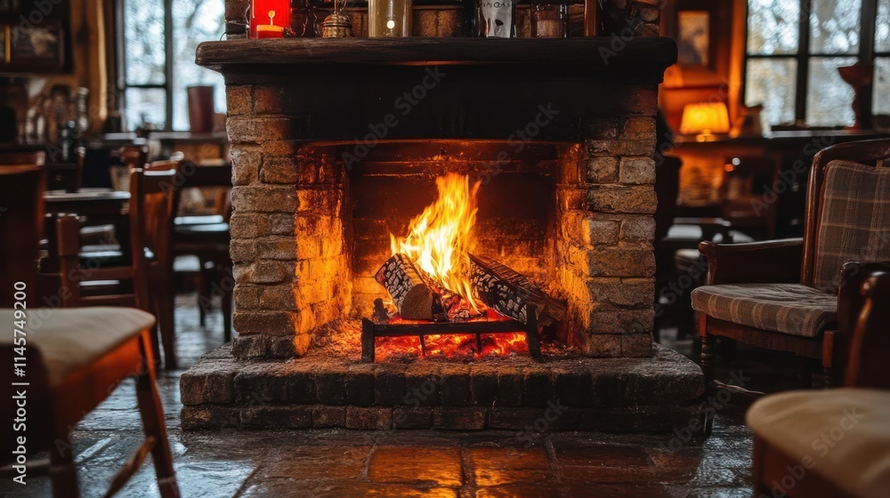 A cozy fireplace in a warm, inviting setting, perfect for relaxation and gathering. A cozy fireplace in a warm, inviting setting, perfect for relaxation and gathering.