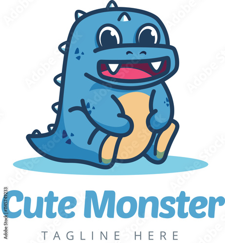 cute dino monster logo