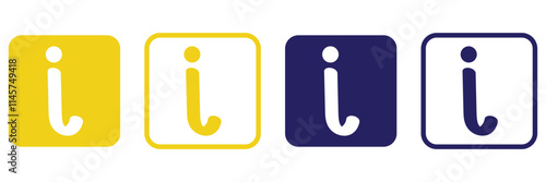 Info hint tip icon logo simple red green pictogram vector, i manual ui help desk advice bubble, information glyph label thin line art outline linear clipart graphic, round square button image sign