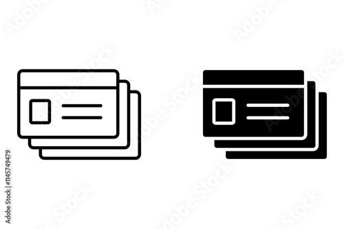 Credit card icon in solid and stroke style. For mobile concept and web design. vector illustration