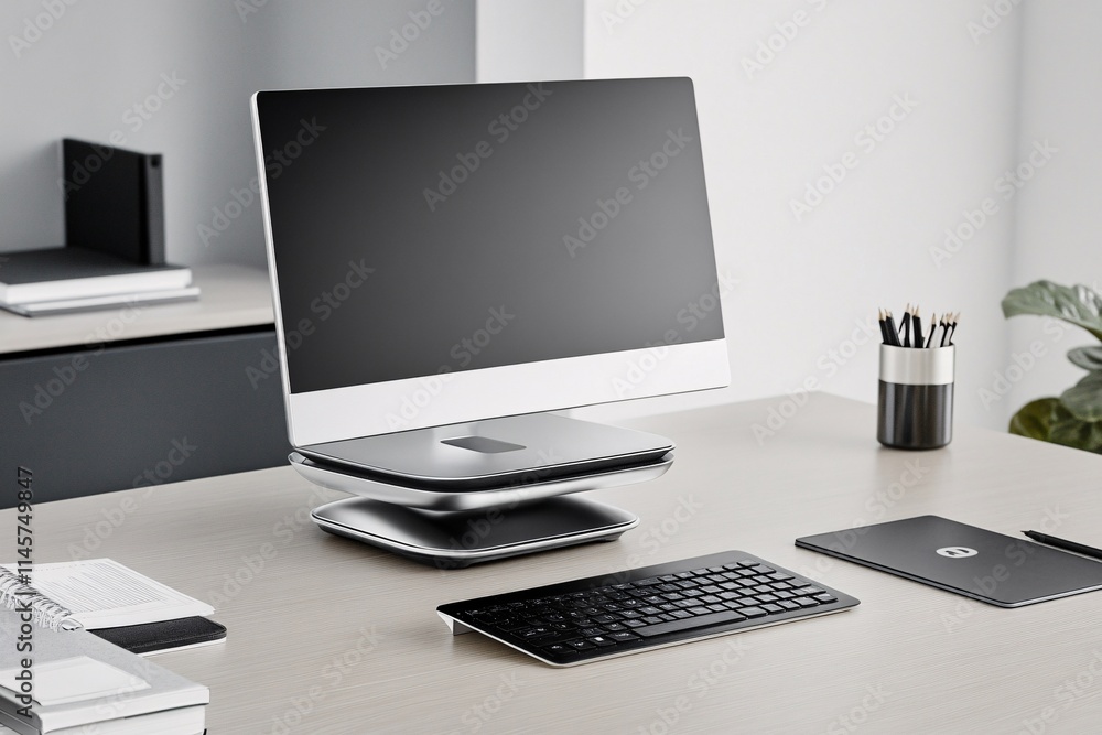 Modern Office Setup with Stylish Computer Modern Office Setup with Stylish Computer