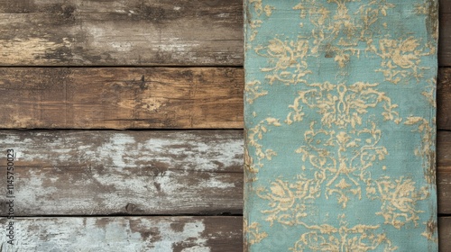 Vintage-inspired backgrounds with distressed wood, weathered paint, and woven fabric patterns, complemented by classic illustrations. Ideal for decor and craft designs