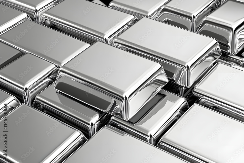 Stacked Rectangular Silver Bars Stacked Rectangular Silver Bars