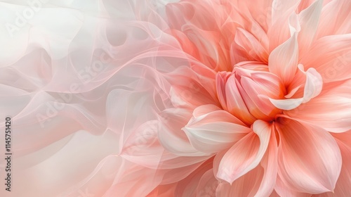 Wallpaper Mural Delicate Pink Dahlia Flower in Full Bloom with Soft Ethereal Background Torontodigital.ca