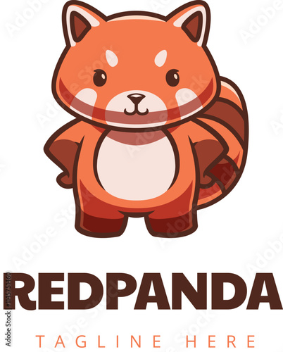 cute red panda logo photo