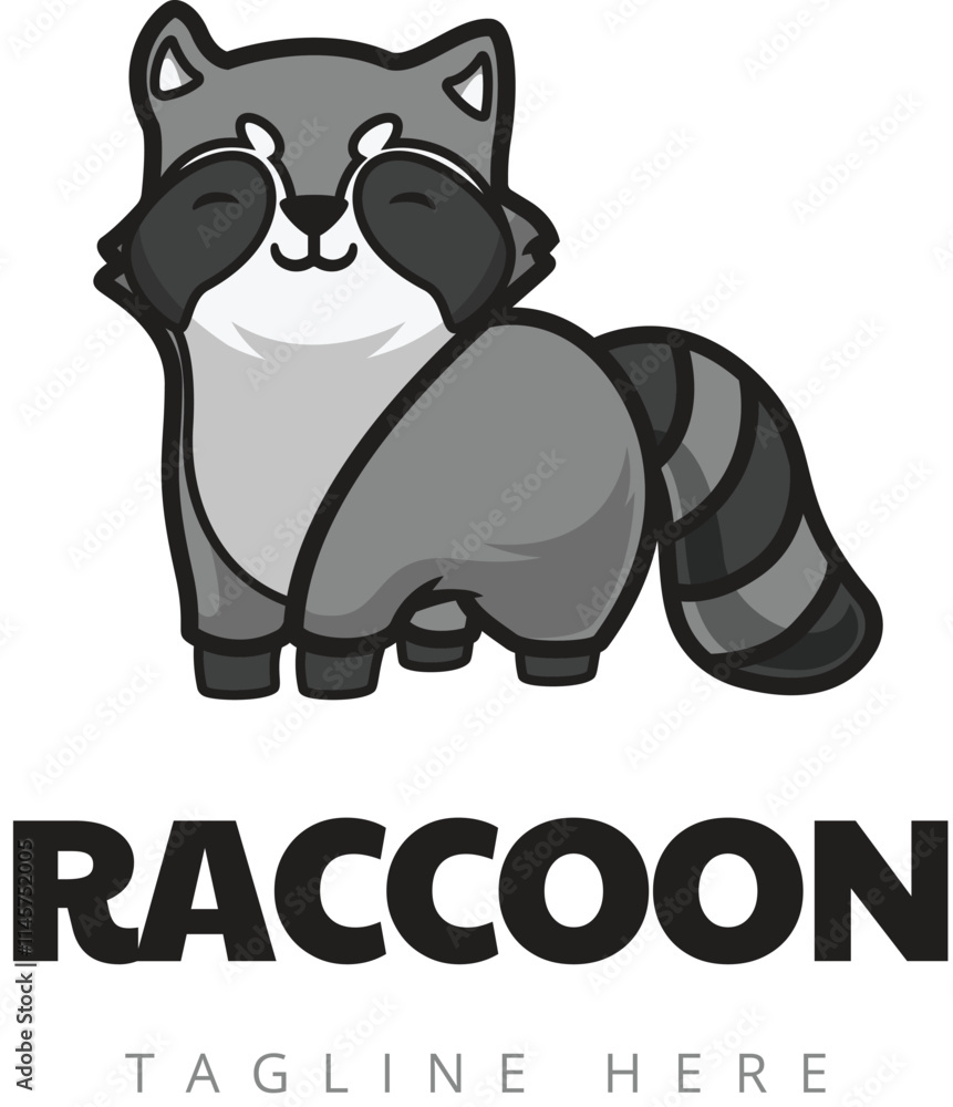 Fototapeta premium happy raccoon logo