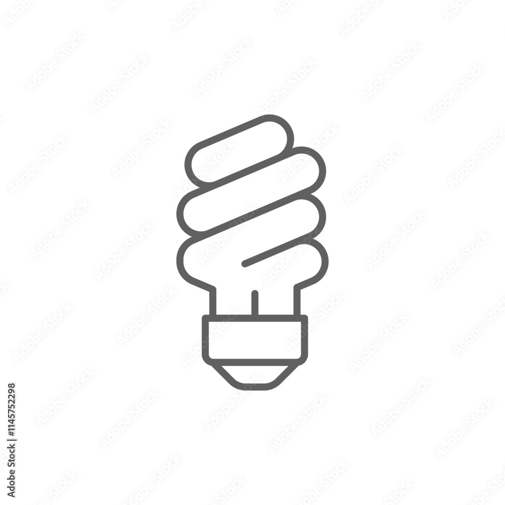 Energy saving light bulb icon. Simple outline style. Lightbulb, led, spiral lamp eco, ecology, power, economy, technology concept. Thin line symbol. Vector illustration isolated. Editable stroke. Energy saving light bulb icon. Simple outline style. Lightbulb, led, spiral lamp eco, ecology, power, economy, technology concept. Thin line symbol. Vector illustration isolated. Editable stroke.