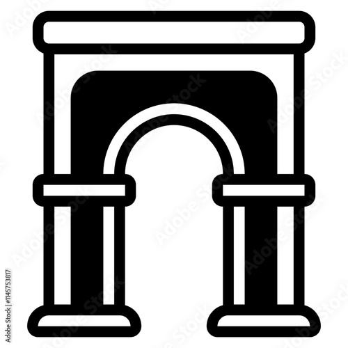 Stylized Vector Illustration of an Arch
