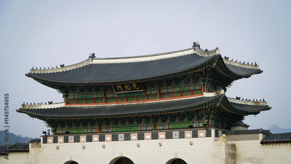 External view of Geunjeongjeon Hall at Gyeongbokgung Palace External view of Geunjeongjeon Hall at Gyeongbokgung Palace