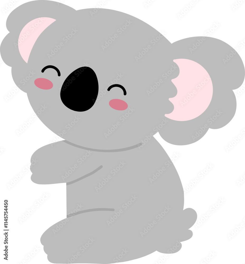 Naklejka premium Koala Character Frame Border Nursery Element Side