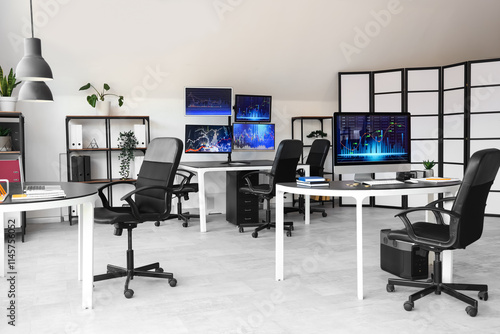 Interior of trader's office...