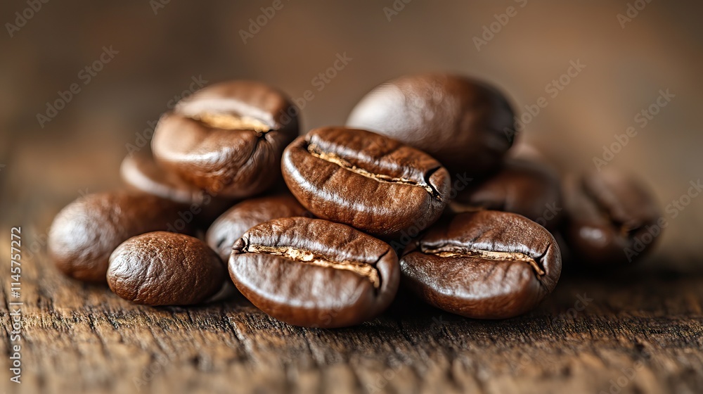 Fresh coffee beans depict caffeine, roasting, organic ingredients, and espresso production. Fresh coffee beans depict caffeine, roasting, organic ingredients, and espresso production.