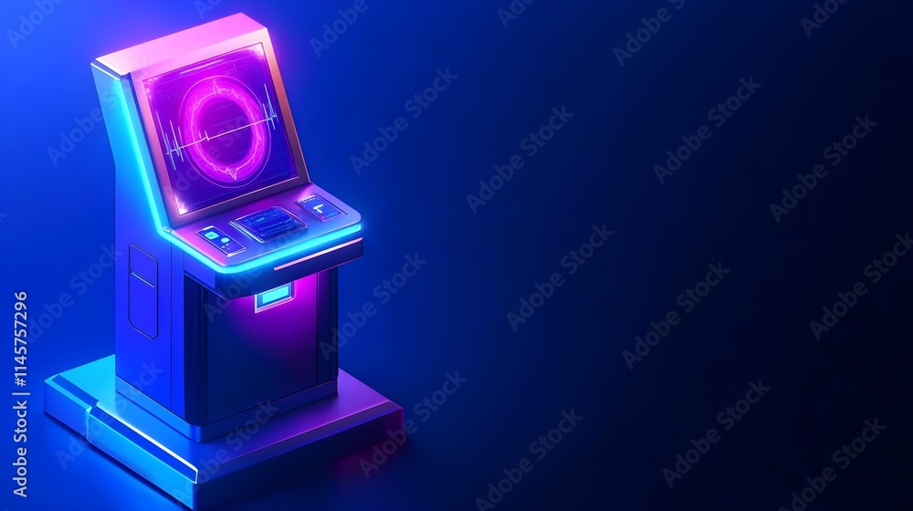 neon futuristic arcade machine interface - cyberpunk aesthetics neon futuristic arcade machine interface - cyberpunk aesthetics