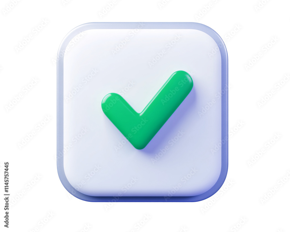 Green Checkmark Icon on White Square Green Checkmark Icon on White Square
