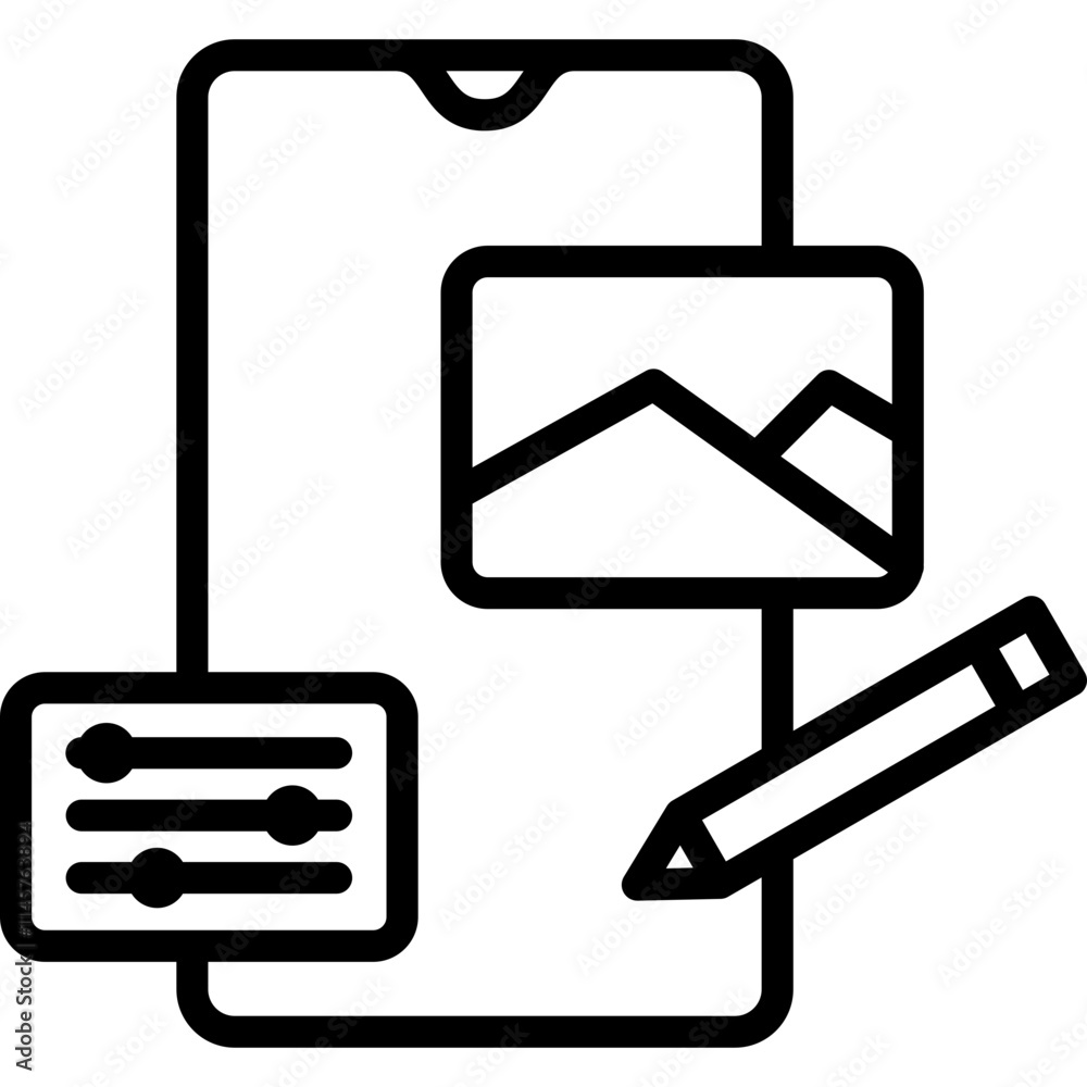 Content Creation Line Icon Content Creation Line Icon