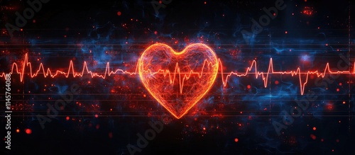 Heartbeat visualization with EKG lines representing advanced diagnostic technology for comprehensive health evaluations and modern medical assessments. photo