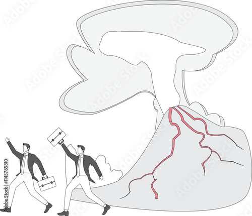 Volcanic eruption businessman quickly escaped