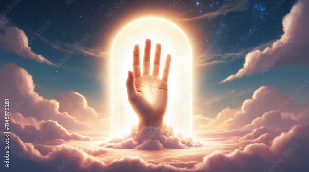 Cosmic hand reaching for the stars dreamy sky digital art ethereal environment wide angle spiritual journey Cosmic hand reaching for the stars dreamy sky digital art ethereal environment wide angle spiritual journey