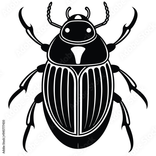 Beetle insect flat vector illustration on a white background