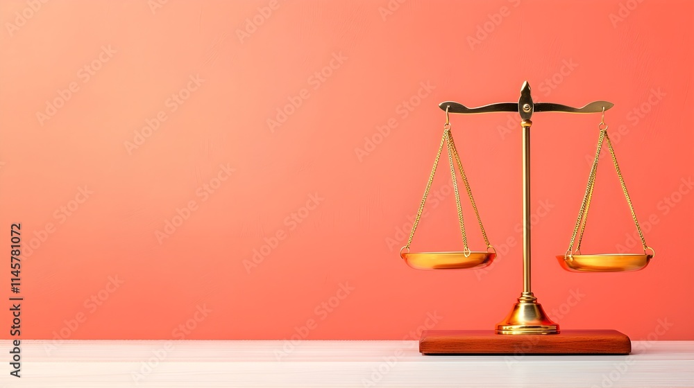 Golden Scales of Justice on a Minimalist Background Display Golden Scales of Justice on a Minimalist Background Display