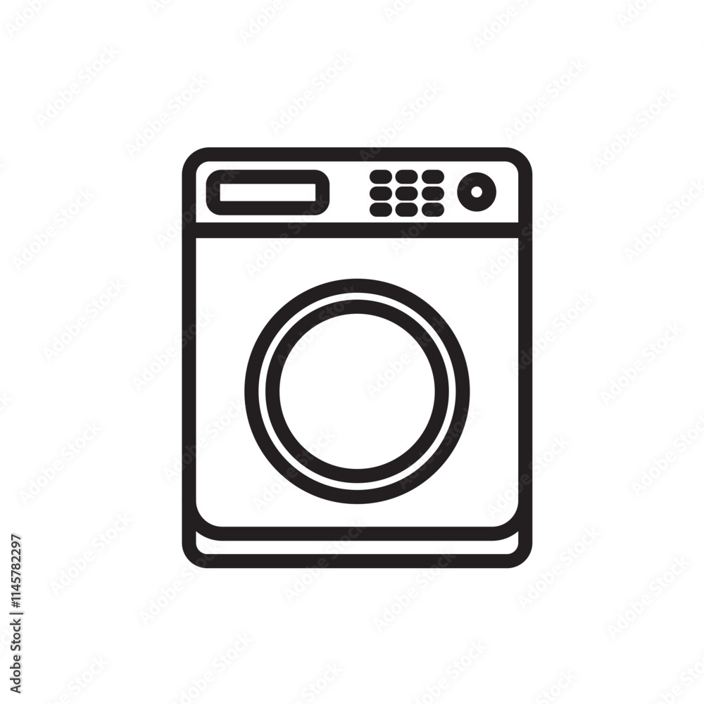 washing machine icon outline. electric appliances icon button, vector, sign, symbol, logo, illustration, editable stroke washing machine icon outline. electric appliances icon button, vector, sign, symbol, logo, illustration, editable stroke