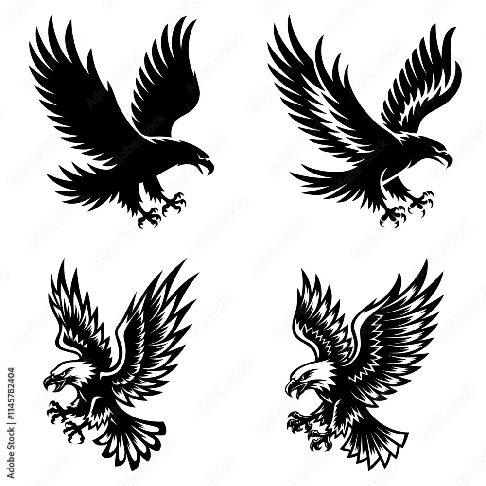 Obraz premium Eagle Silhouette best vector image