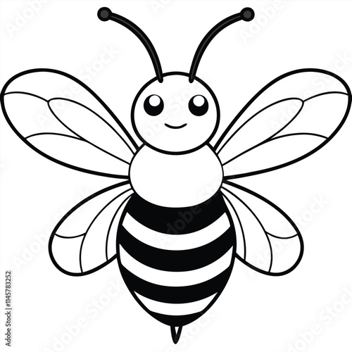 Bumblebee insect flat vector illustration on a white background