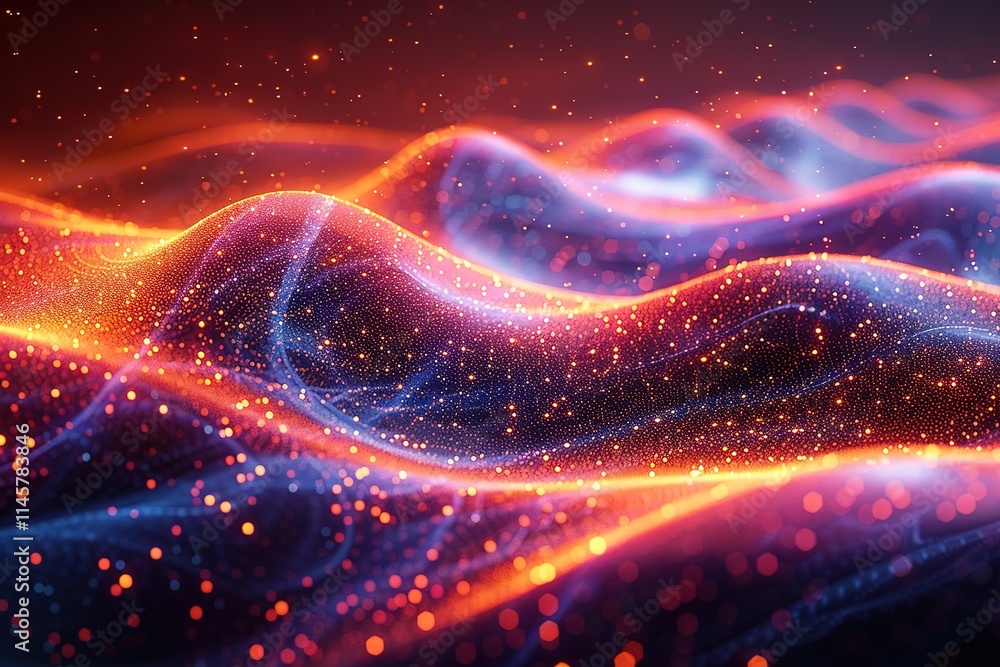 A colorful, abstract image of a wave with a lot of sparkles A colorful, abstract image of a wave with a lot of sparkles