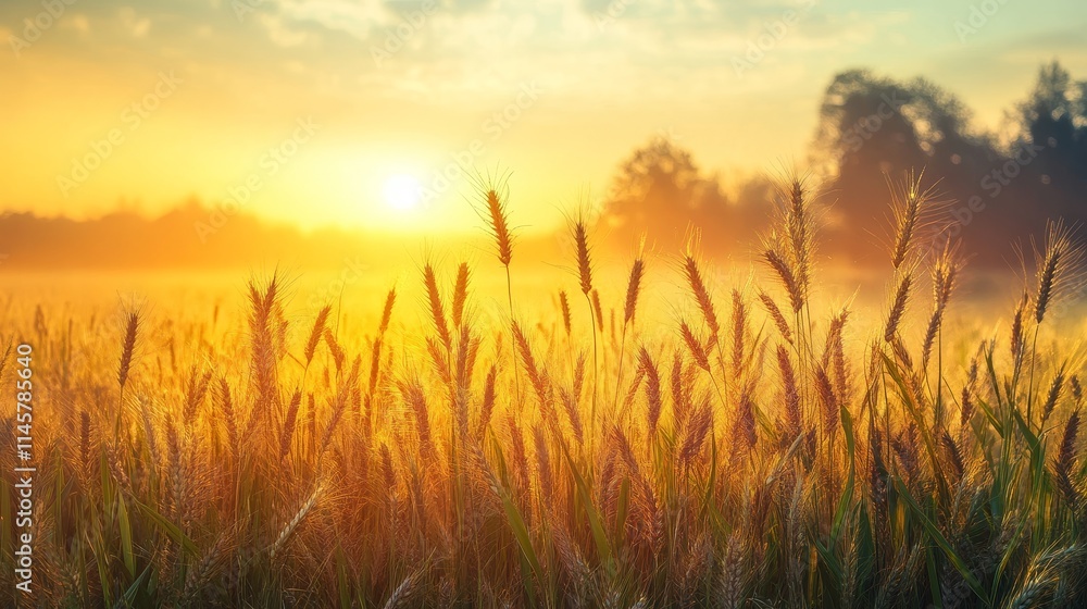 A serene sunrise over a golden field, highlighting nature's beauty and tranquility. A serene sunrise over a golden field, highlighting nature's beauty and tranquility.