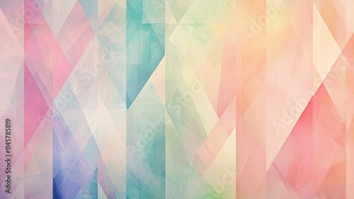 Soft Pastel Geometric Abstract Background with Colorful Triangles and Organic Shapes for Modern Design and Creative Projects