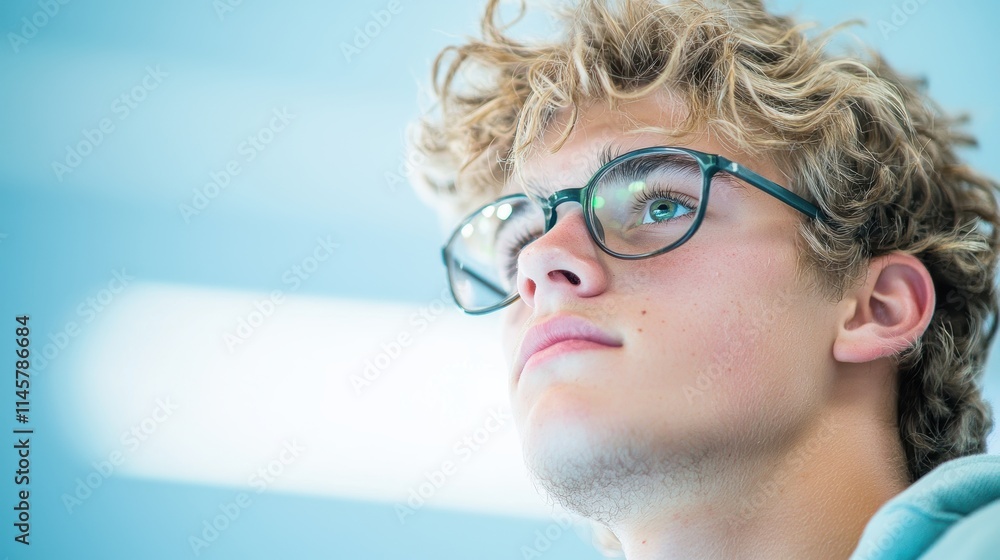 A student intently focused on a computer screen, participating in an online class and embracing the possibilities of digital learning. A student intently focused on a computer screen, participating in an online class and embracing the possibilities of digital learning.