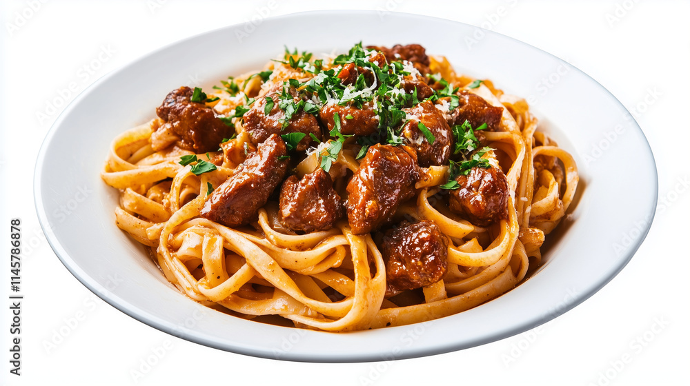 pasta linguine with fried chicken liver, top view. Maximum realistic photo pasta linguine with fried chicken liver, top view. Maximum realistic photo