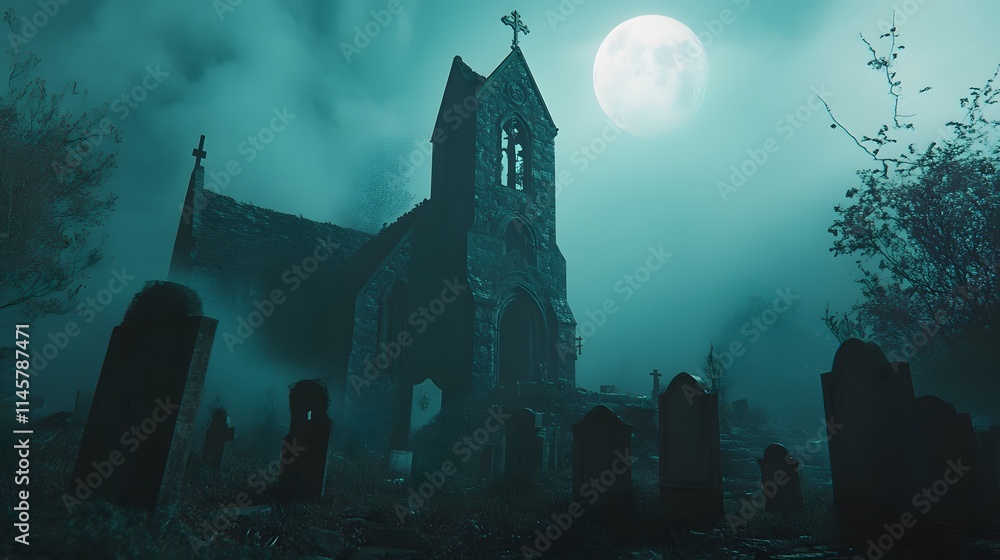 A Haunted Church Underneath a Full Moon A Haunted Church Underneath a Full Moon