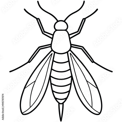 Caddisfly insect flat vector illustration on white background