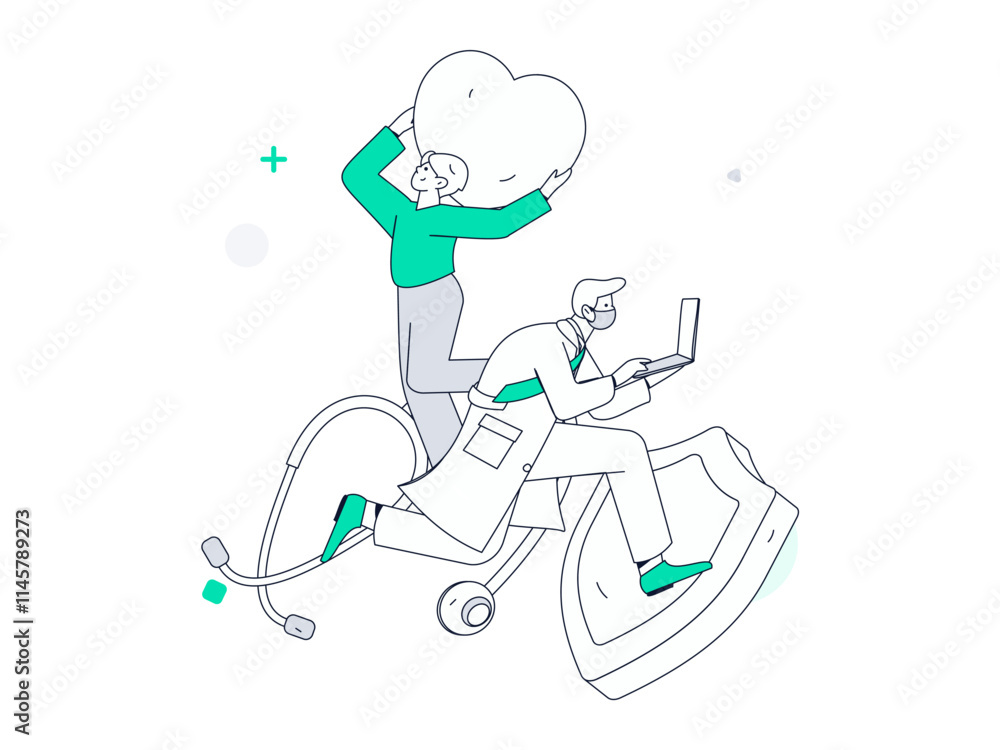 Medical characters fighting the epidemic flat vector concept operation hand drawn illustration
Medical characters fighting the epidemic flat vector concept operation hand drawn illustration