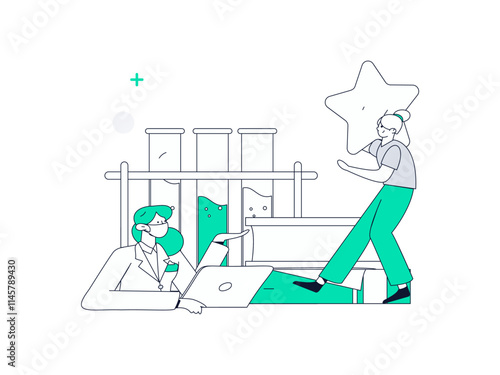 Medical characters fighting the epidemic flat vector concept operation hand drawn illustration
