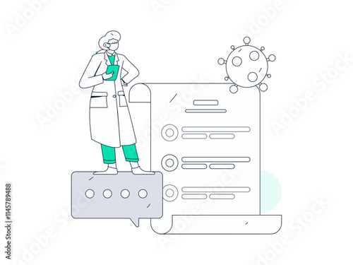 Medical characters fighting the epidemic flat vector concept operation hand drawn illustration
