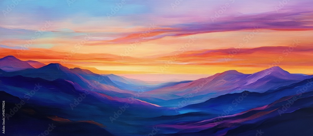 Vibrant sunset over plateau landscapes with dramatic color contrasts and atmospheric effects in a serene natural setting. Vibrant sunset over plateau landscapes with dramatic color contrasts and atmospheric effects in a serene natural setting.