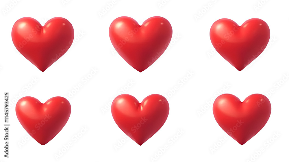 LOVE hearts icons isolated on white background LOVE hearts icons isolated on white background