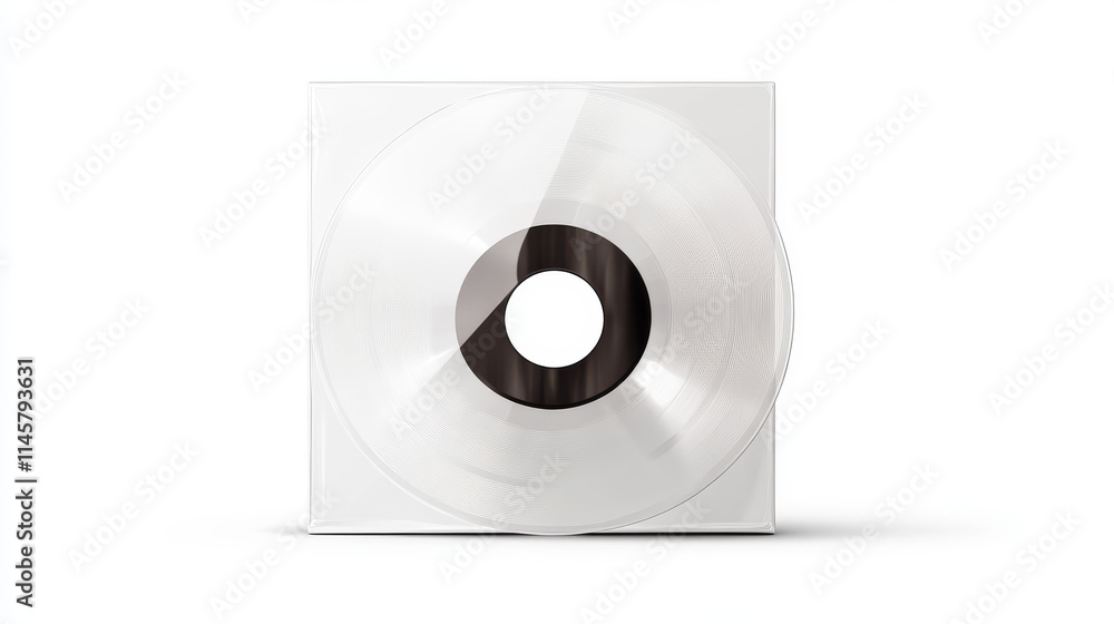 Vinyl or cd album cover. Old music record plastic overlay. Retro rough sleeve wrap. Abstract transparent texture for disc with wrinkle graphic set. White band subtle mock up template element vector Vinyl or cd album cover. Old music record plastic overlay. Retro rough sleeve wrap. Abstract transparent texture for disc with wrinkle graphic set. White band subtle mock up template element vector